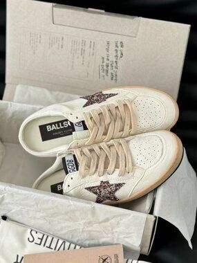 Golden Goose Star-Embellished White Mule Sneakers